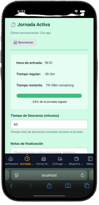 Control de Jornada Laboral - mobile